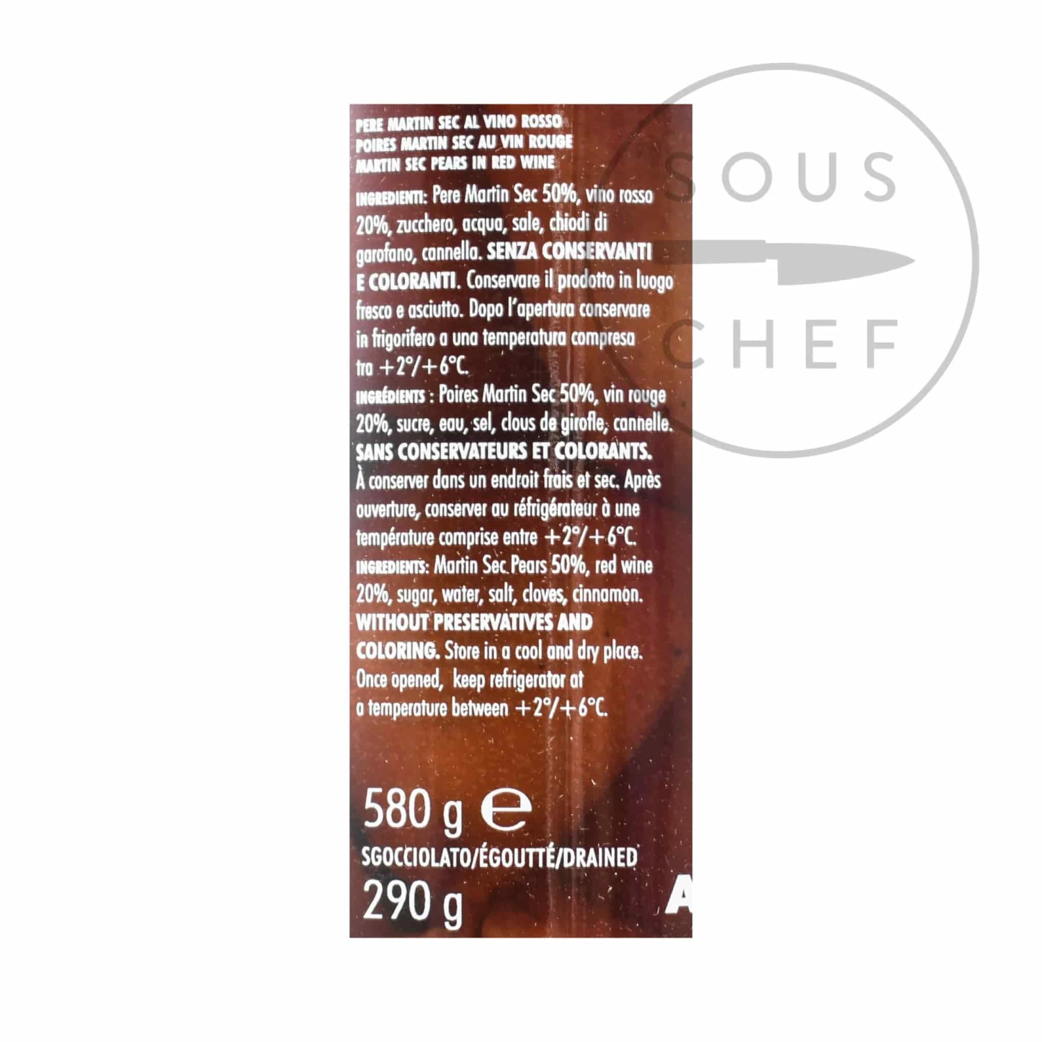 Alpenzu Pears In Red Wine Syrup 580g 2 Alpenzu Pears In Red Wine Syrup 580g - Image 2