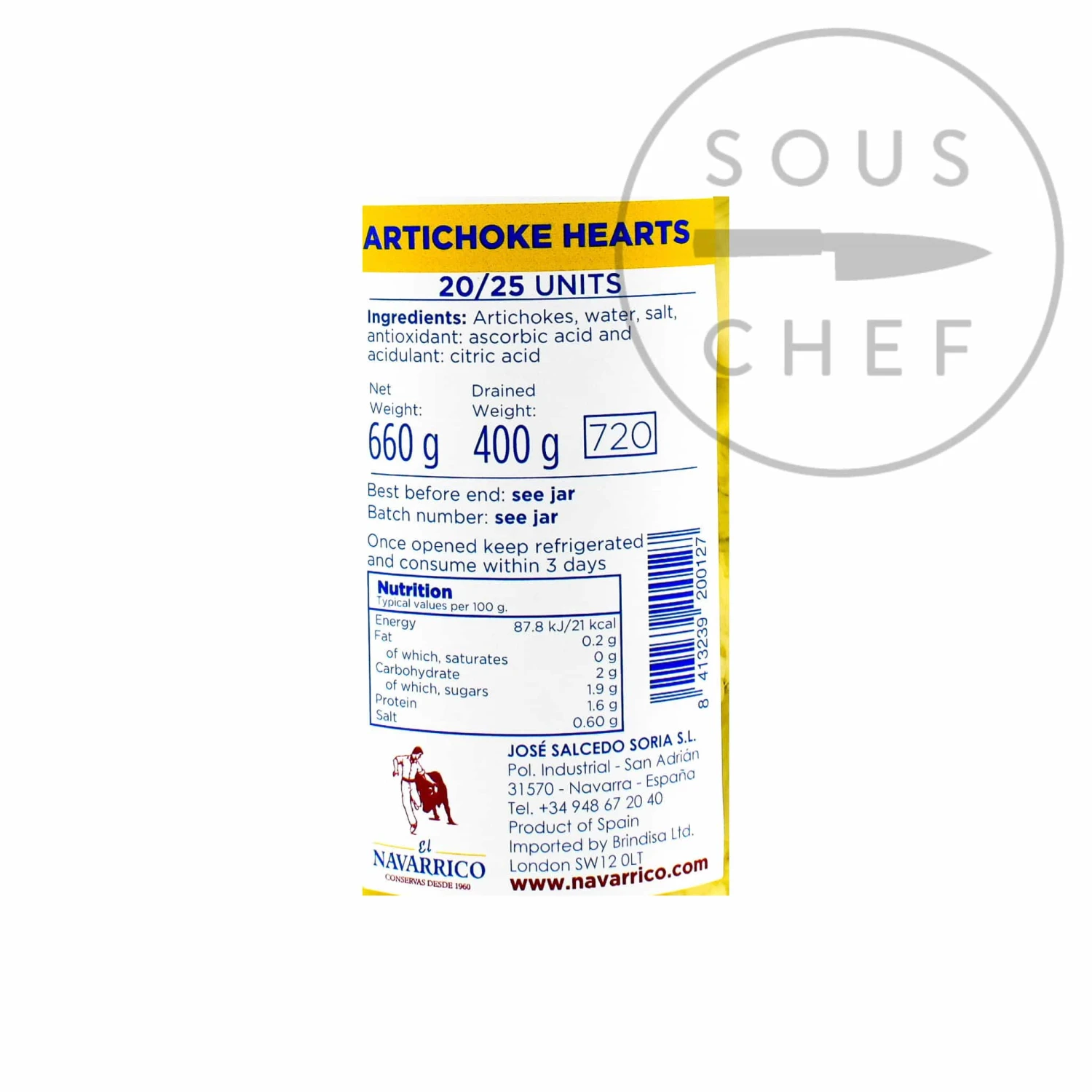 Navarrico Artichoke Hearts 660g 2 Navarrico Artichoke Hearts 660g - Image 2