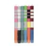 Set Of 6 Striped Dinner Candles - Multicolour