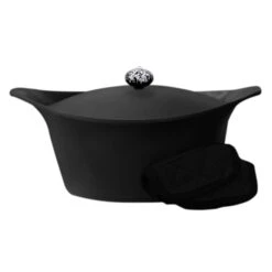 Cookut Multifunction Dutch Oven With Pot Holders, Black