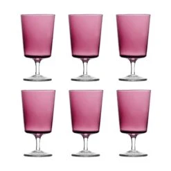 Set Of 6 Ichendorf Milano Violet Stemmed Wine Glass