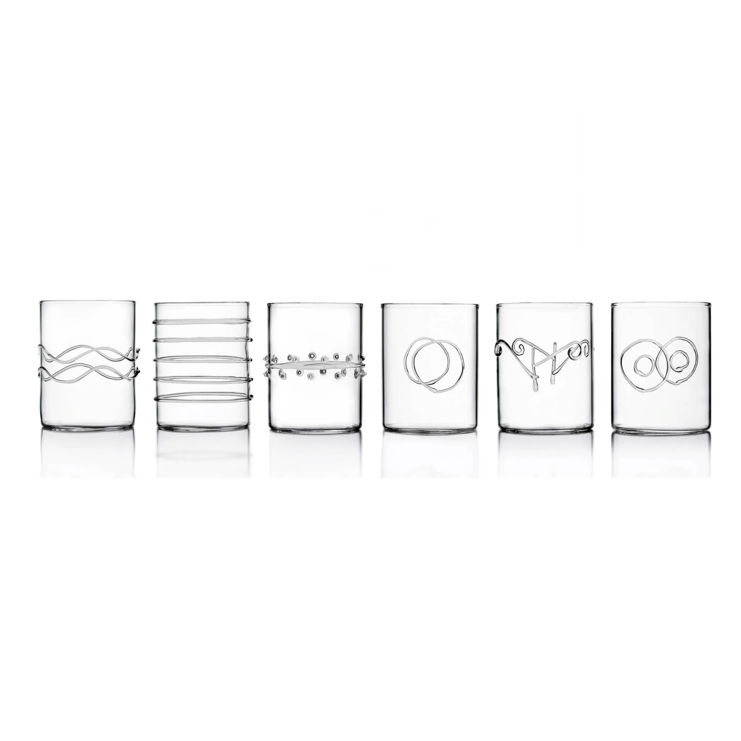 Ichendorf Milano Set Of 6 Assorted Water Tumblers, Clear 1 Ichendorf Milano Set Of 6 Assorted Water Tumblers, Clear