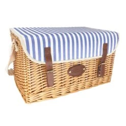 Saint-Malo Blue Striped Picnic Basket With Table, 4 Person -Deals Kitchen Hub Store JD0014Saint MaloBlueStripedPicnicBasketwithTable 4Person1