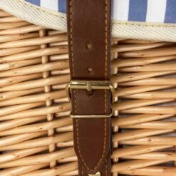 Saint-Malo Blue Striped Picnic Basket With Table, 4 Person -Deals Kitchen Hub Store JD0014Saint MaloBlueStripedPicnicBasketwithTable 4Person2