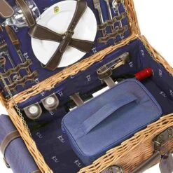 Champs-Elysees Navy Picnic Hamper 14 Champs-Elysees Navy Picnic Hamper -Deals Kitchen Hub Store JD0015AChamps ElyseesNavyPicnicHamper 2Person2
