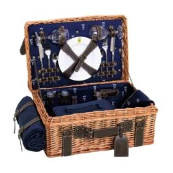 Champs-Elysees Navy Picnic Hamper 13 Champs-Elysees Navy Picnic Hamper -Deals Kitchen Hub Store JD0015AChamps ElyseesNavyPicnicHamper 2Person3