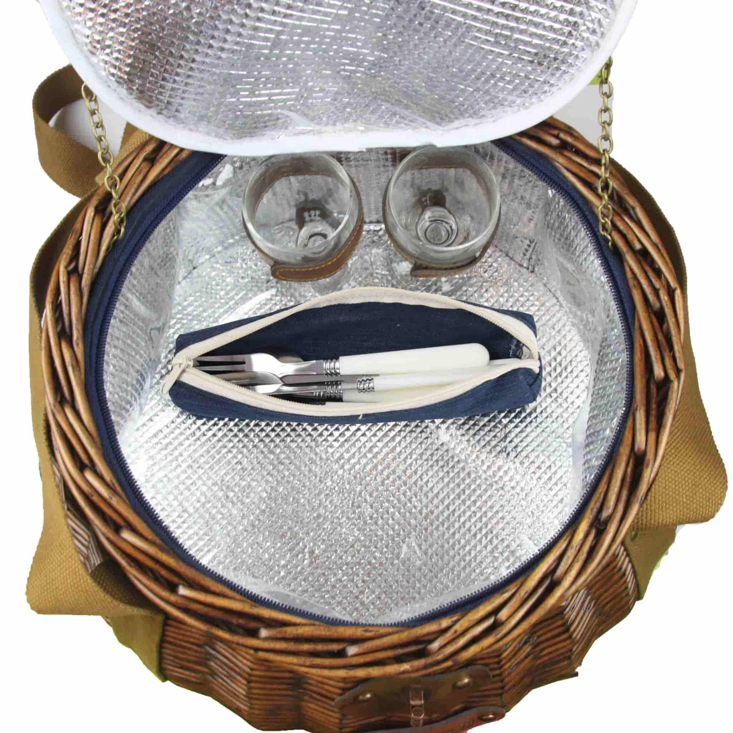 Tuileries Navy Picnic Basket, 2 Person 3 Tuileries Navy Picnic Basket, 2 Person - Image 3