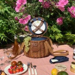 Tuileries Navy Picnic Basket, 2 Person 8 Tuileries Navy Picnic Basket, 2 Person -Deals Kitchen Hub Store JD0018TuileriesNavyPicnicBasket 2PersonLife