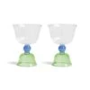 & Klevering Set Of 2 Green Tulip Coupe Glasses