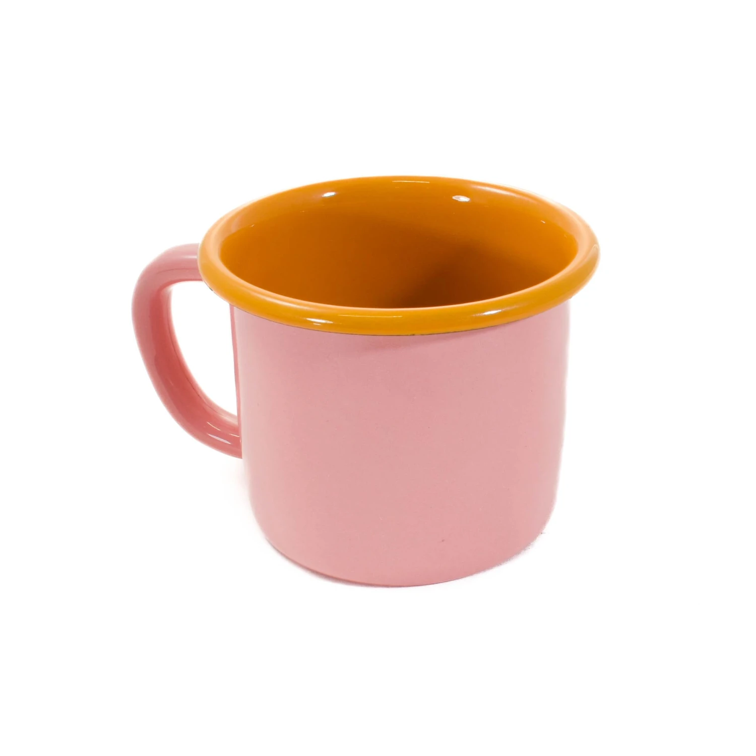 Kapka X Sous Chef Colourblock Enamel Mug, Pink & Yellow 2 Kapka X Sous Chef Colourblock Enamel Mug, Pink & Yellow - Image 2