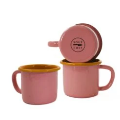 Kapka X Sous Chef Colourblock Enamel Mug, Pink & Yellow 7 Kapka X Sous Chef Colourblock Enamel Mug, Pink & Yellow -Deals Kitchen Hub Store KP01052
