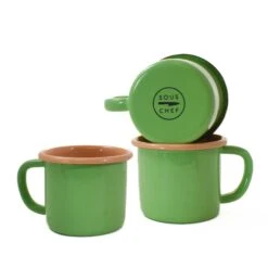 Kapka X Sous Chef Colourblock Enamel Mug, Green & Pink -Deals Kitchen Hub Store KP01062