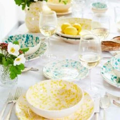 Puglia Aquamarine Splatter Bowl 19cm -Deals Kitchen Hub Store ProductPageimageryyellowandturquoise 1 sq 0ac6b098 f47c 4239 8d9e 5a0e4209169c