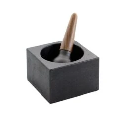 Skeppshult Contemporary Cast Iron & Walnut Pestle & Mortar