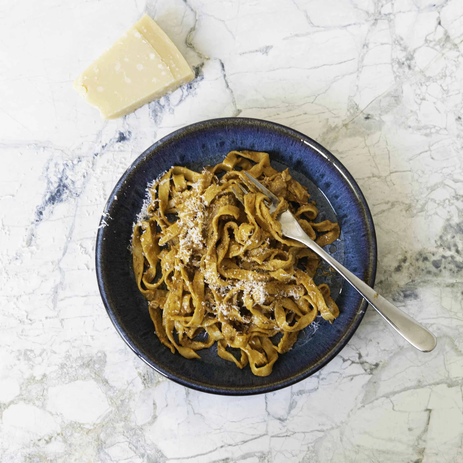 Blue Glaze Wide Shallow Bowl 2 Blue Glaze Wide Shallow Bowl - Image 2