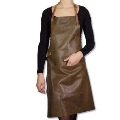 Dutchdeluxes Leather BBQ Apron In Vintage Brown -Deals Kitchen Hub Store dutch deluxes leather bbq apron vintage brown model